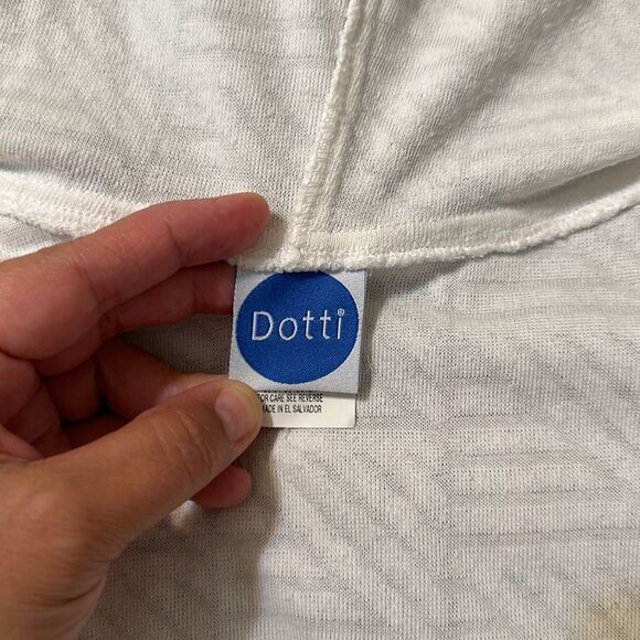 Dotti M White Terrycloth Textured Full Zip Hooded Robe Swim Coverup - Picture 10 of 14